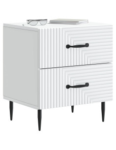 Armadio da Notte con cassetto 2 pcs Bianco 43 x 34,5 x 47,5 cm 2