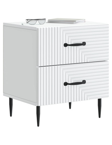 Armadio da Notte con cassetto 2 pcs Bianco 43 x 34,5 x 47,5 cm