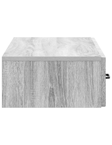 Tavolino da Parete Laterale Grigio Sonoma 87,5 x 34,5 x 17 cm