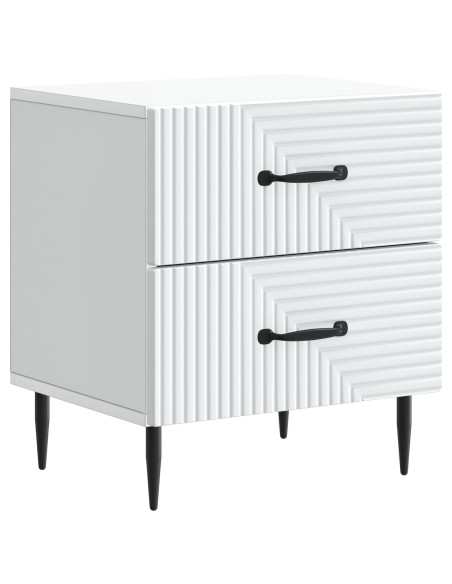 Armadio da Notte con cassetto 2 pcs Bianco 43 x 34,5 x 47,5 cm