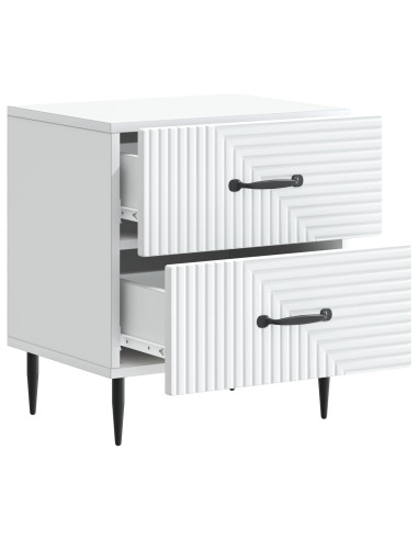 Armadio da Notte con cassetto 2 pcs Bianco 43 x 34,5 x 47,5 cm