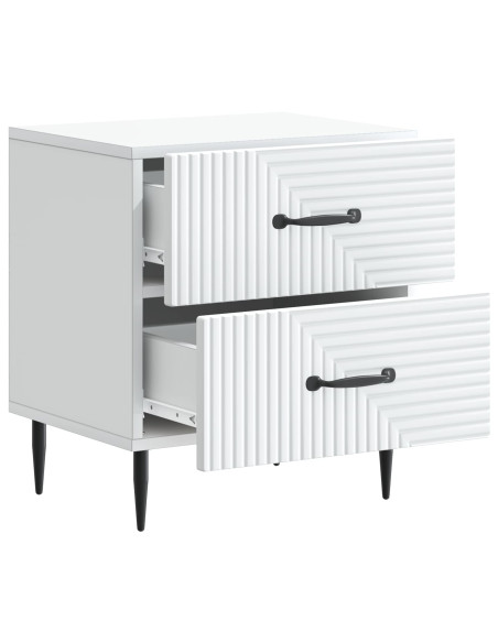 Armadio da Notte con cassetto 2 pcs Bianco 43 x 34,5 x 47,5 cm