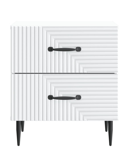 Armadio da Notte con cassetto 2 pcs Bianco 43 x 34,5 x 47,5 cm