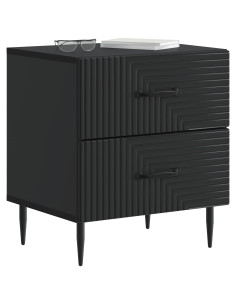 Armadio da Notte Nero 43 x 34,5 x 47,5 cm Legno ingegnerizzato 2