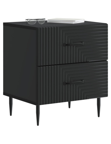 Armadio da Notte con cassetto 2 pcs Nero 43 x 34,5 x 47,5 cm