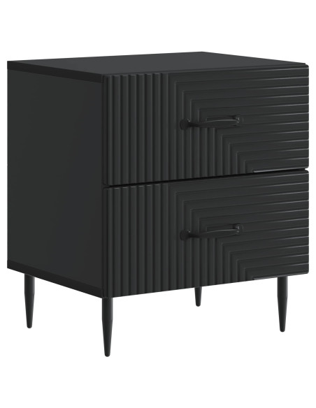 Armadio da Notte con cassetto 2 pcs Nero 43 x 34,5 x 47,5 cm