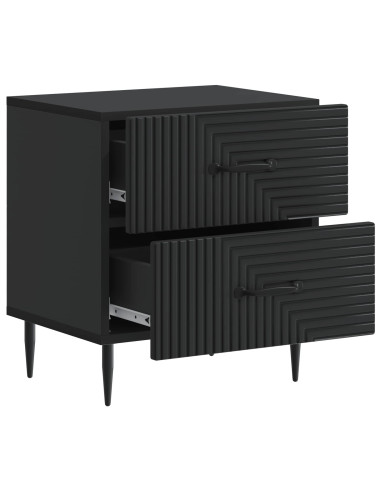 Armadio da Notte con cassetto 2 pcs Nero 43 x 34,5 x 47,5 cm