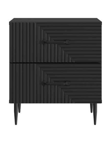 Armadio da Notte con cassetto 2 pcs Nero 43 x 34,5 x 47,5 cm