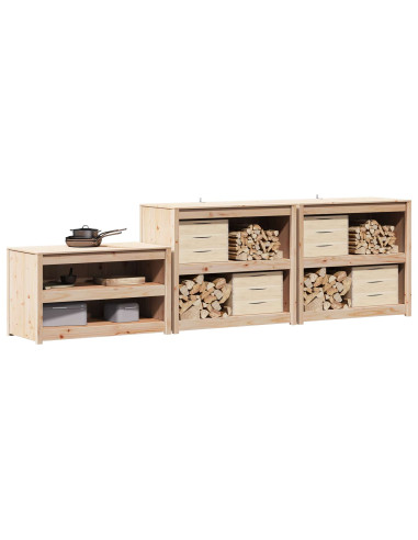 Mobile da cucina da esterno MEPPEL 3 pcs Douglas Naturale