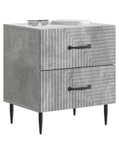Armadio da Notte Grigio Cemento 43 x 34,5 x 47,5 cm 2