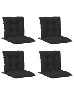 Set di Cuscini per Sedia Bassa 4 pcs Melange Nero 2