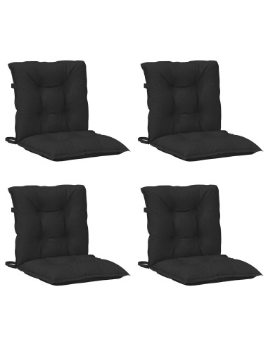 Set di Cuscini per Sedia Bassa 4 pcs Melange Nero