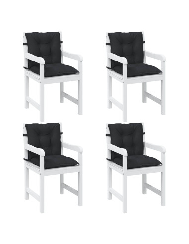 Set di Cuscini per Sedia Bassa 4 pcs Melange Nero