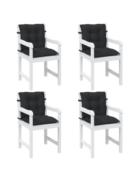 Set di Cuscini per Sedia Bassa 4 pcs Melange Nero