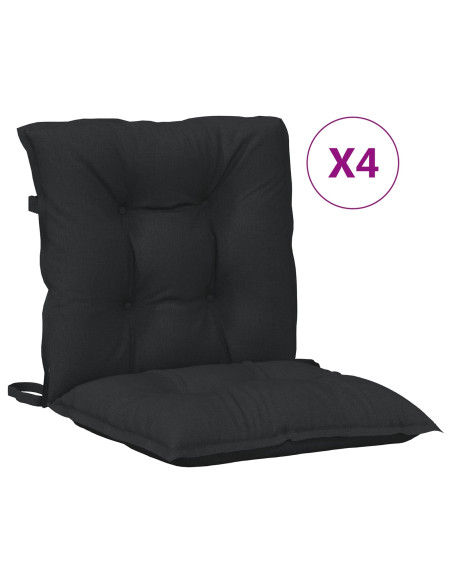 Set di Cuscini per Sedia Bassa 4 pcs Melange Nero