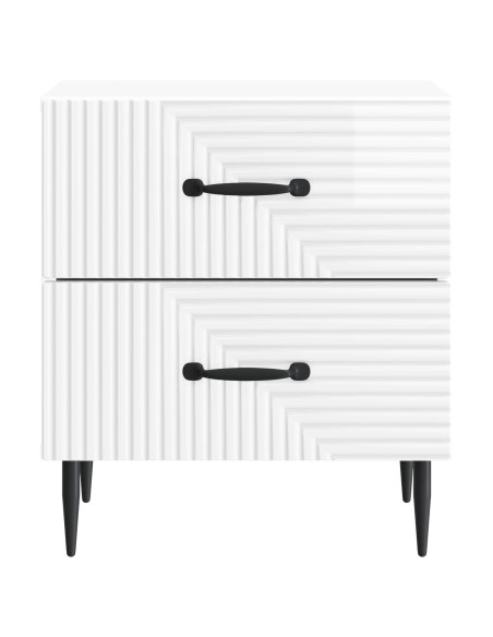 Armadio da Notte con cassetto Bianco Lucido 43 x 34,5 x 47,5 cm