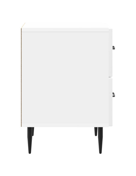 Armadio da Notte con cassetto Bianco Lucido 43 x 34,5 x 47,5 cm
