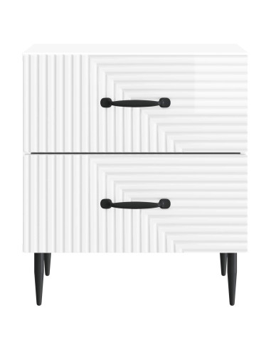 Armadio da Notte 2 pcs Bianco Lucido 43 x 34,5 x 47,5 cm
