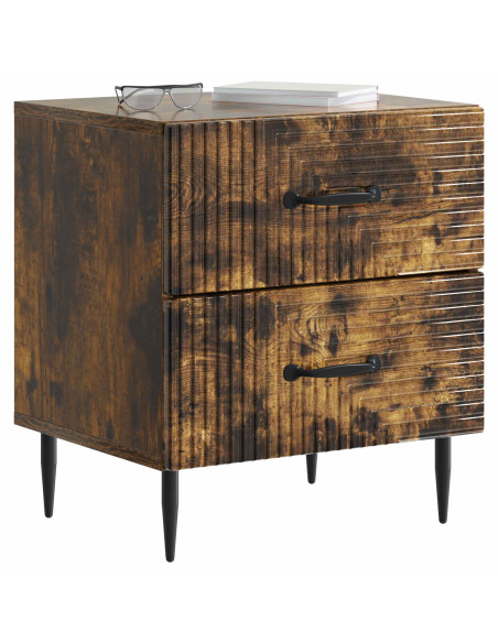 Armadio da Notte 2 pcs Rovere Fumo 43 x 34,5 x 47,5 cm