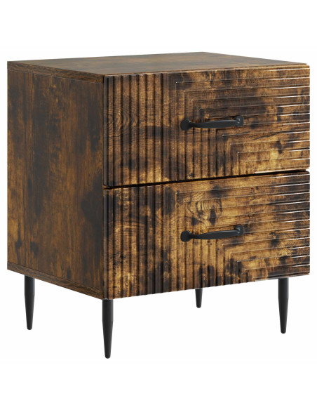Armadio da Notte 2 pcs Rovere Fumo 43 x 34,5 x 47,5 cm
