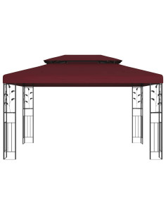 Gazebo 3,97 x 2,96 x 2,68 m Rosso Vino Poliestere e Acciaio 2