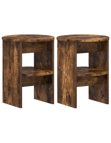 Mobile laterale 2 pcs Quercia Affumicata Ø40 x 50 cm