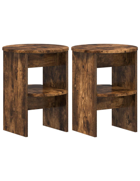 Mobile laterale 2 pcs Quercia Affumicata Ø40 x 50 cm