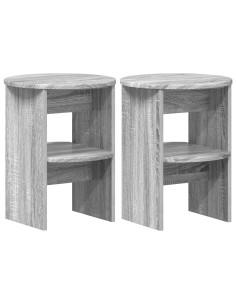 Mobile laterale 2 pcs Sonoma grigia Ø40 x 50 cm 2