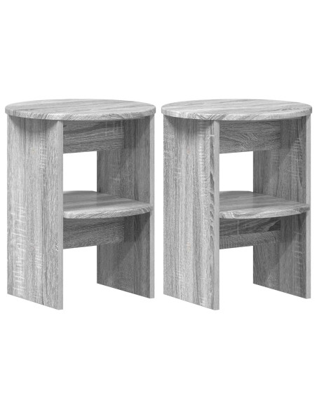 Mobile laterale 2 pcs Sonoma grigia Ø40 x 50 cm
