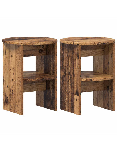 Mobile laterale 2 pcs Legno vecchio Ø40 x 50 cm