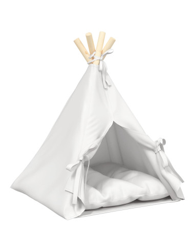 Tenda per animali con cuscino Bianco 40 x 40 x 50 cm Poliestere
