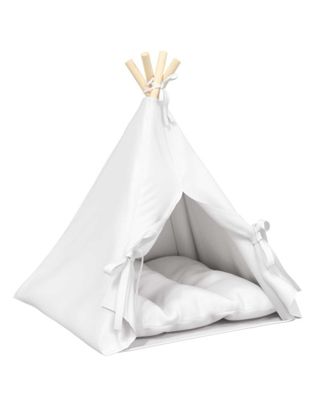 Tenda per animali con cuscino Bianco 50 x 50 x 60 cm Poliestere