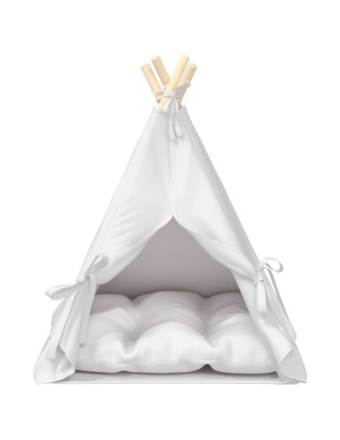 Tenda per animali con cuscino Bianco 50 x 50 x 60 cm Poliestere