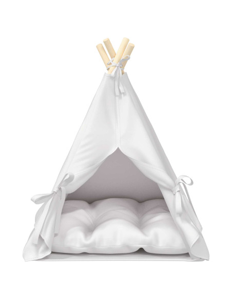 Tenda per animali con cuscino Bianco 50 x 50 x 60 cm Poliestere