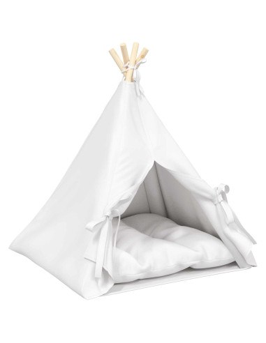 Tenda per animali con cuscino Bianco 60 x 60 x 70 cm Poliestere