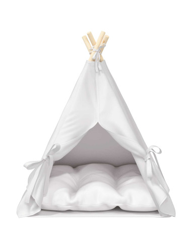 Tenda per animali con cuscino Bianco 60 x 60 x 70 cm Poliestere