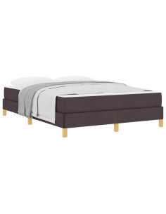 Letto a molle con materasso Marrone Scuro 140 x 190 cm Tessuto 2