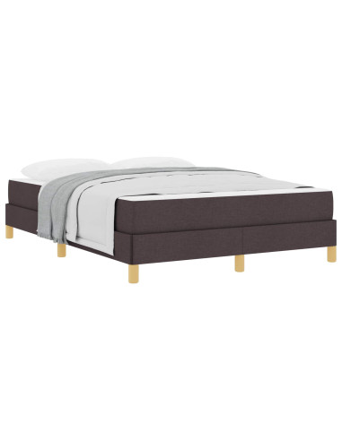 Letto a molle con materasso Marrone Scuro 140 x 190 cm Tessuto