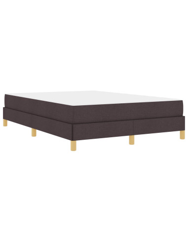 Letto a molle con materasso Marrone Scuro 140 x 190 cm Tessuto