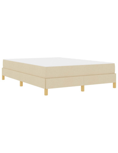 Letto a molle con materasso Crema 140 x 190 cm Tessuto