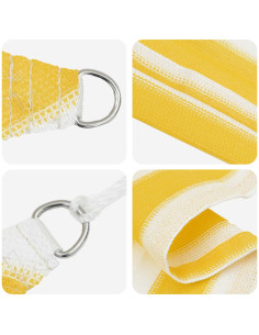 Telo Ombra Giallo e Bianco 2 x 2 m HDPE 2