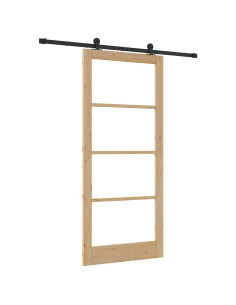 Porta scorrevole ORKDAL Naturale e Nero 93 x 211 cm 2