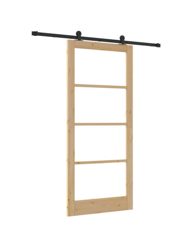 Porta scorrevole ORKDAL Naturale e Nero 93 x 211 cm