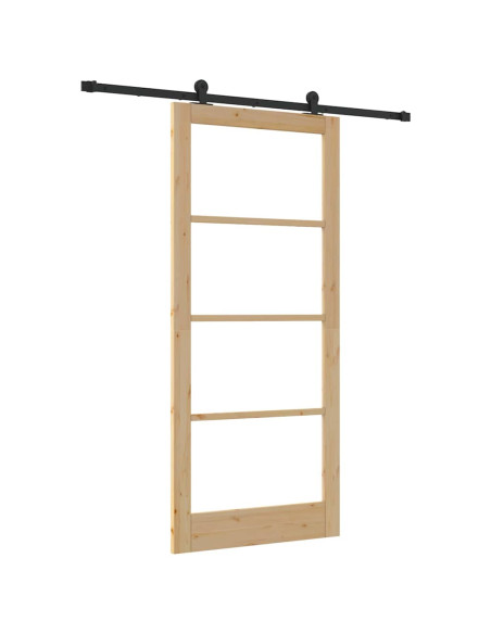 Porta scorrevole ORKDAL Naturale e Nero 93 x 211 cm