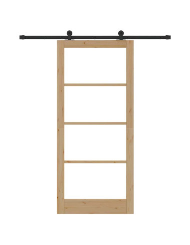 Porta scorrevole ORKDAL Naturale e Nero 93 x 211 cm