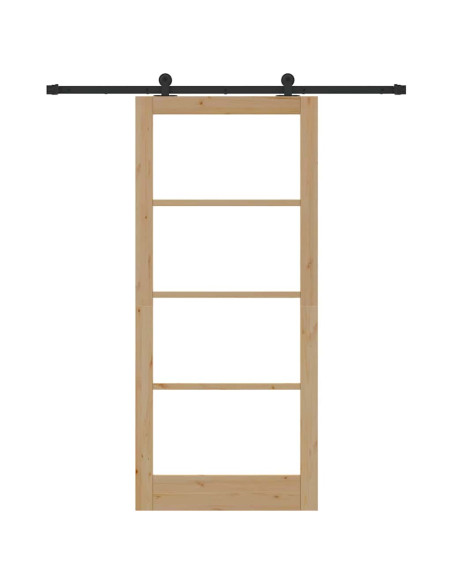 Porta scorrevole ORKDAL Naturale e Nero 93 x 211 cm