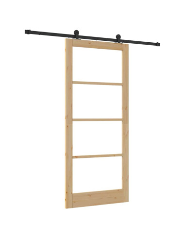 Porta scorrevole ORKDAL Naturale e Nero 93 x 211 cm