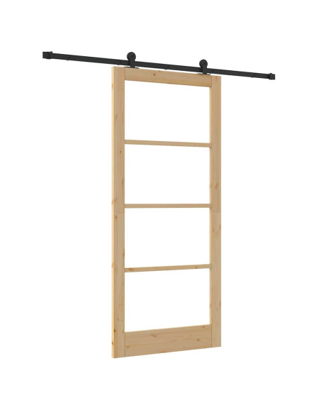 Porta scorrevole ORKDAL Naturale e Nero 93 x 211 cm