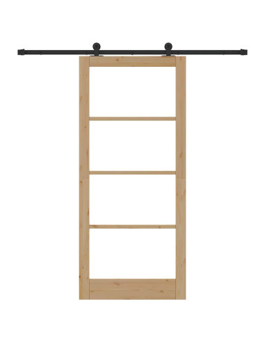 Porta scorrevole ORKDAL Naturale e Nero 93 x 211 cm