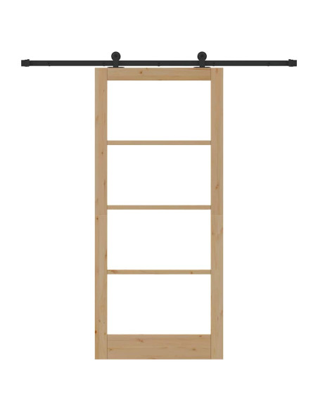 Porta scorrevole ORKDAL Naturale e Nero 93 x 211 cm